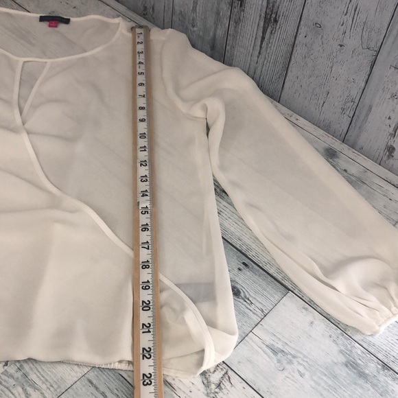 Vince Camuto Wrap Front Keyhole Sheer Blouse Sz: S - Picture 9 of 9